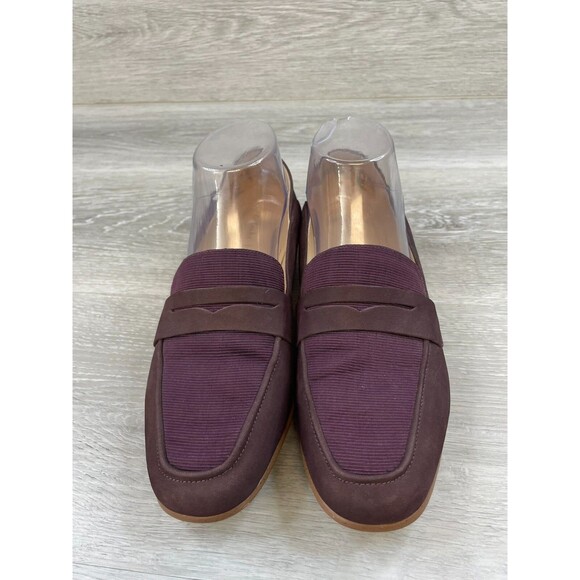 Clarks Pure Iris Women's US 7M Purple Leather Slip-On Driving Penny Loafer Shoes - Picture 2 of 10